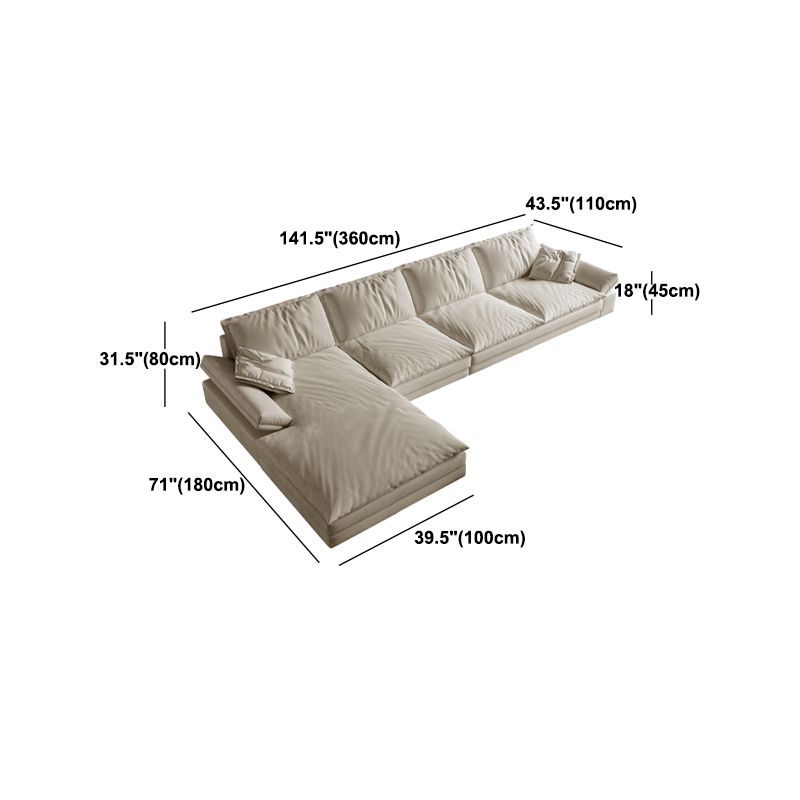 Scandinavian Cream Cushion Back Stain-Resistant Faux Leather Sofa