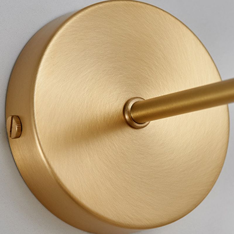 Modern Metal Wall Sconce Cylinder Shape Vanity Lamp with Copper Shade for Bathroom