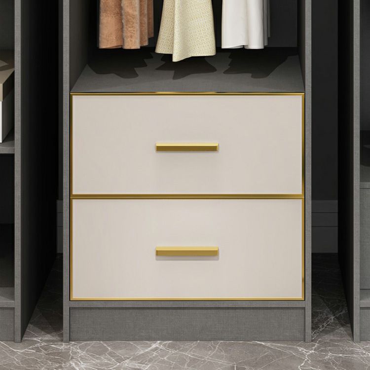Contemporary Wardrobe Closet with Shelves Engineered Wood Wardrobe Armoire