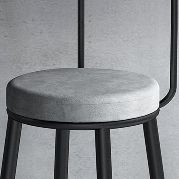 Contemporary Metal Barstool Fabric Upholstered Counter Stool in Matte Finish for Indoor