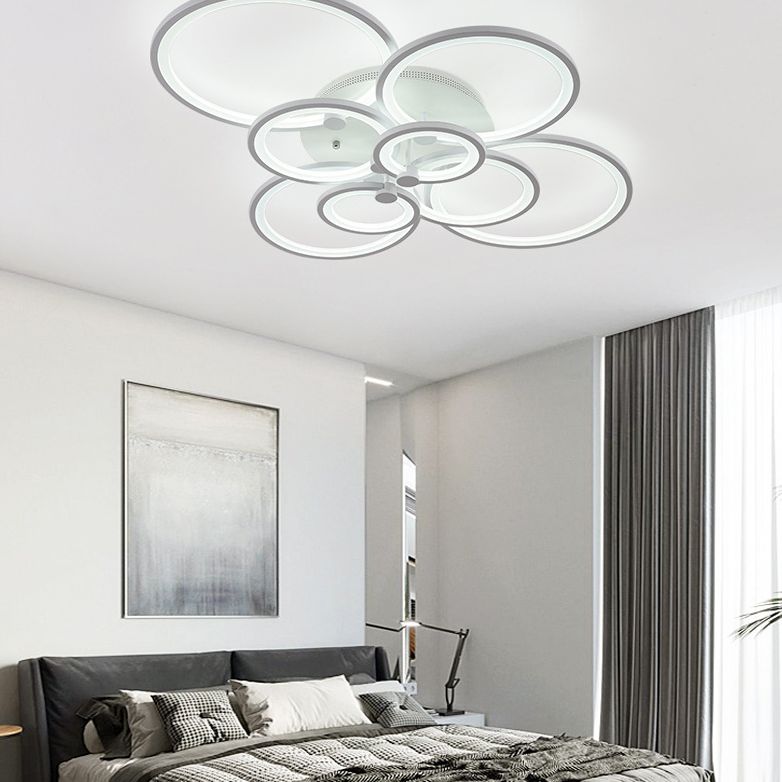Overlapping Circles Acrylic LED Ceiling Light Contemporary Style Simplicity Lighting Fixture for Living Room
