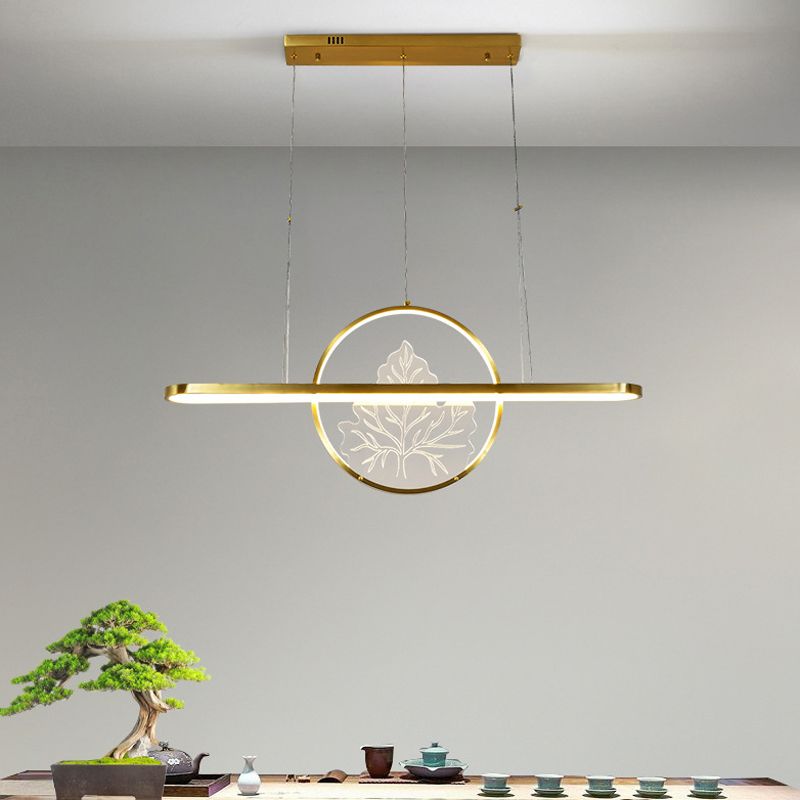 Modern Style Circle Shape Island Pendants 2 Lights Metal Pendant Lights for Dining Room