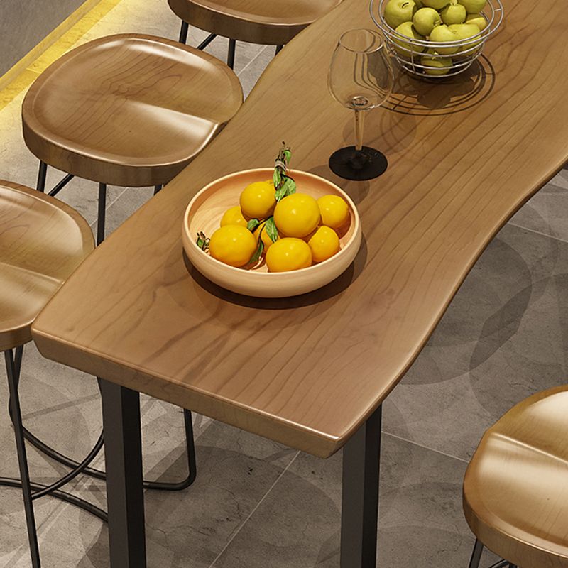 Modern 1/9 Pieces Bar Table Set Rectangle Wood Counter Table with High Stools for Balcony