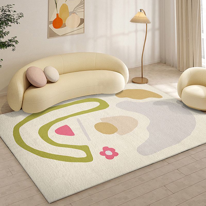 Colorful Color Block Soft Rug Abstract Style Loom Rug for Bedroom