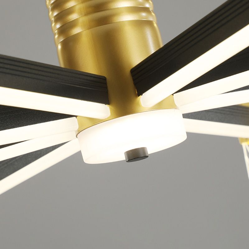 Modern LED Hanging Chandelier Clear Acrylic Shade for Living Room Dining Room