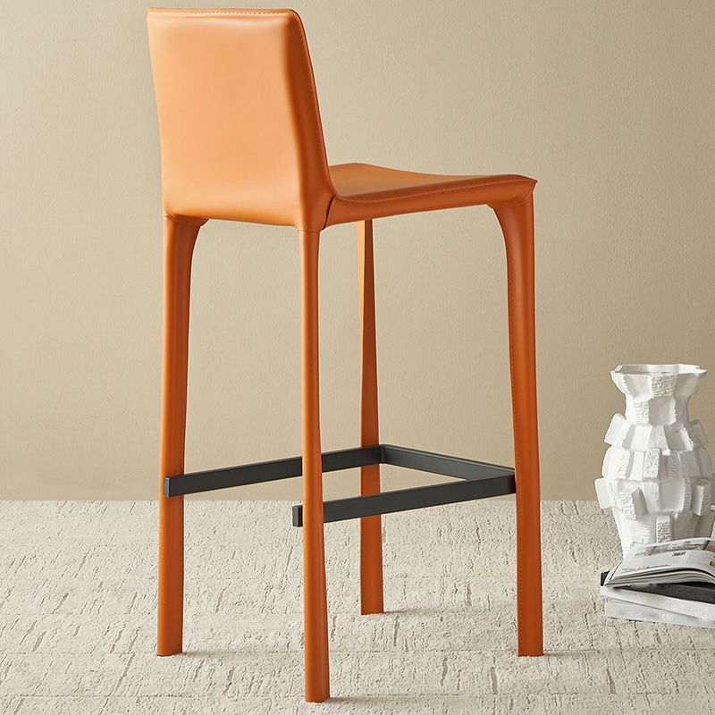 Contemporary Indoor Metal Legs Faux Leather Upholstered Bar Stool