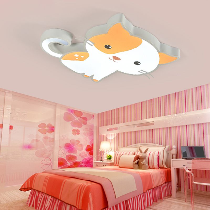 Metal Unique Shade Flush Ceiling Light Kid Style 1 Light Flush Mount Halterung