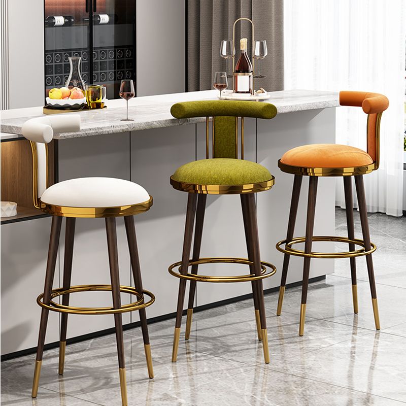 Glam Upholstered Bar Stool Glam Backrest Counter Stool for Bristol