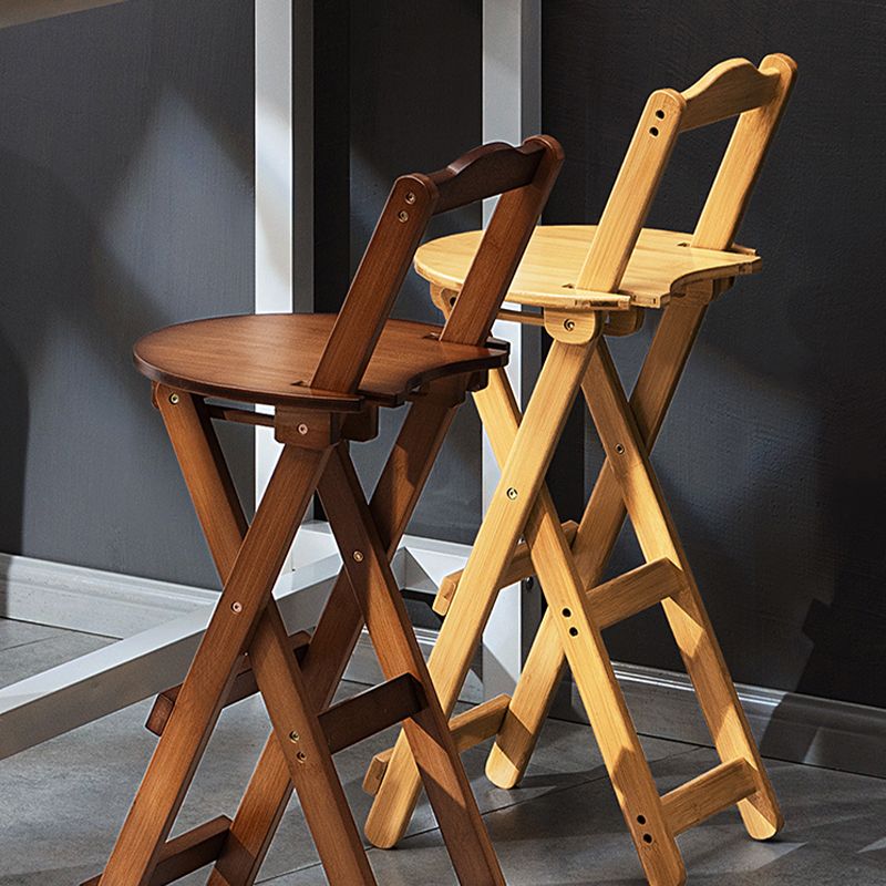Contemporary Indoor Bar Stools Wooden Folding Low Back Stool