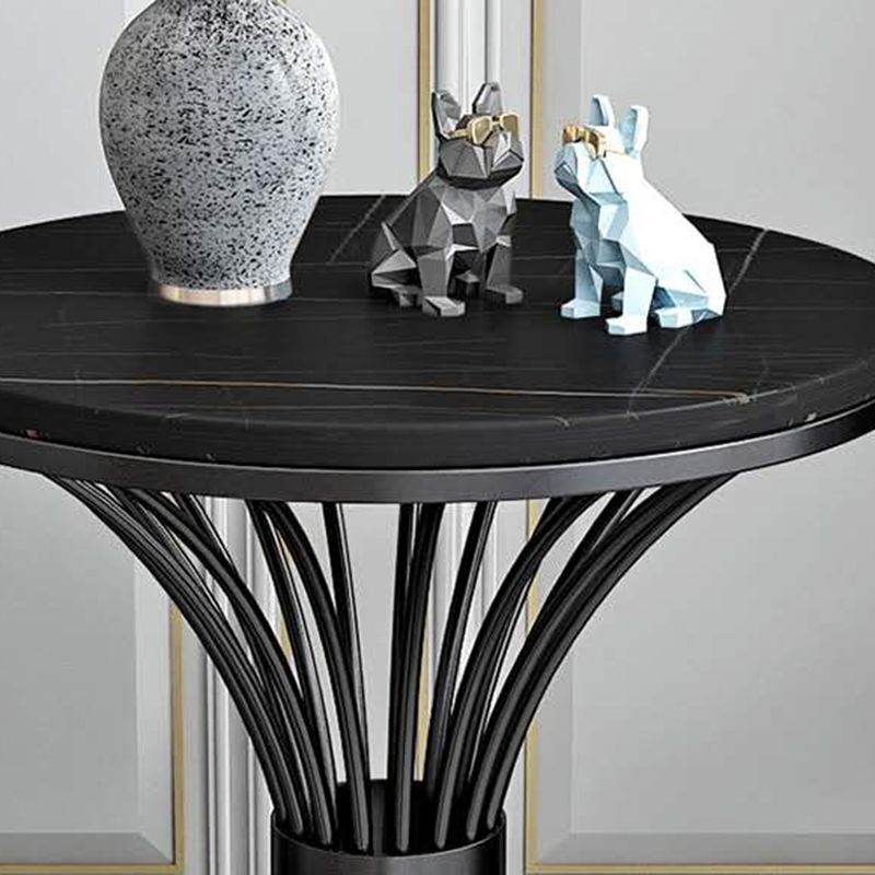 Round Minimalist Side End Table Gold Pedestal Sofa Corner Table