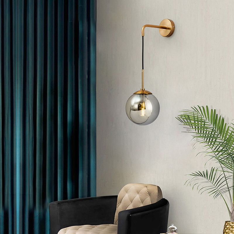 Accesorios de iluminación de pared orbe de estilo de estilo moderno 1 iluminación de pared de luz