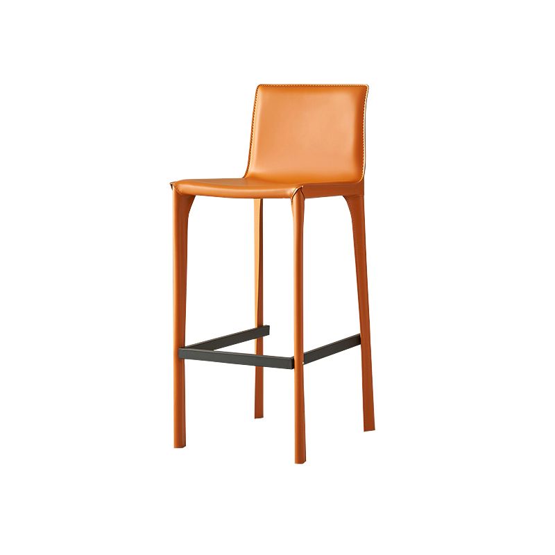 Contemporary Indoor Metal Legs Faux Leather Upholstered Bar Stool
