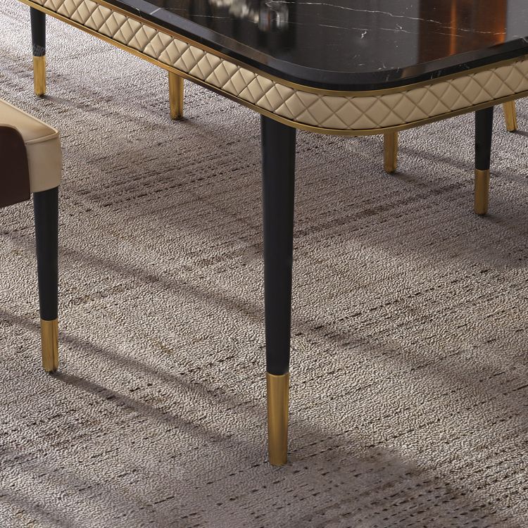 Dining Room Sets Contemporary with Sintered Stone Table and Cushion Chairs