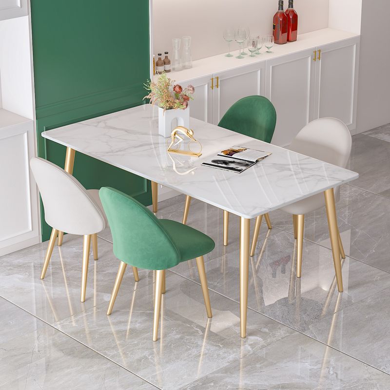 Glam 1/4/5/7 Pieces Dining Set Rectangle Stone Dining Table for Dining Room