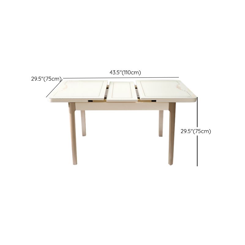 5/7 Pieces Tempered Glass Top 4 Wooden Legs Dining Set for Home