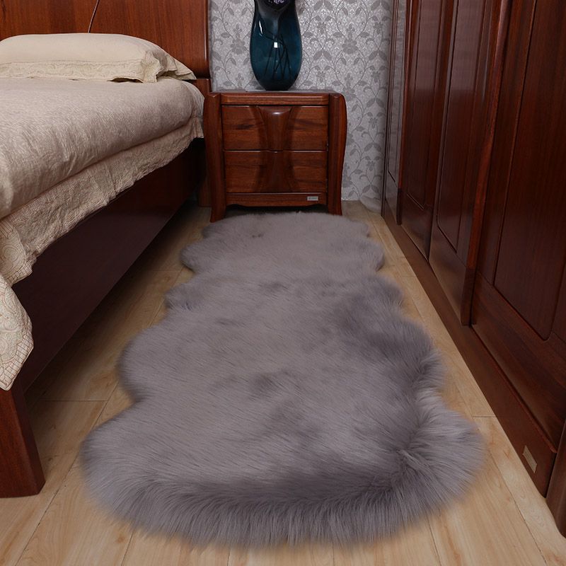 Multi Colored Novelty Rug Synthetics Solid Color Area Rug Non-Slip Backing Stain-Resistant Indoor Rug for Bedroom