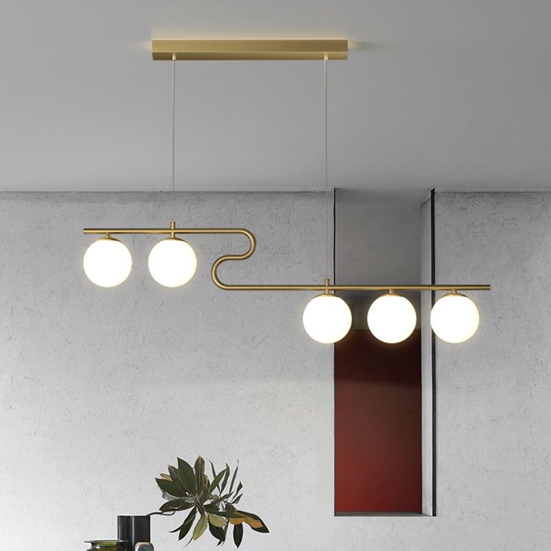 Apparecchiatura dell'illuminazione dell'isola Globe in stile Nordic Glass Isola sospesa per sala da pranzo