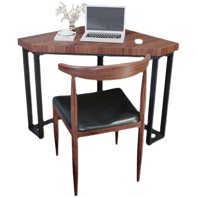 Contemporary Corner Office Desk H-Shape Solid Wood Writing Desk