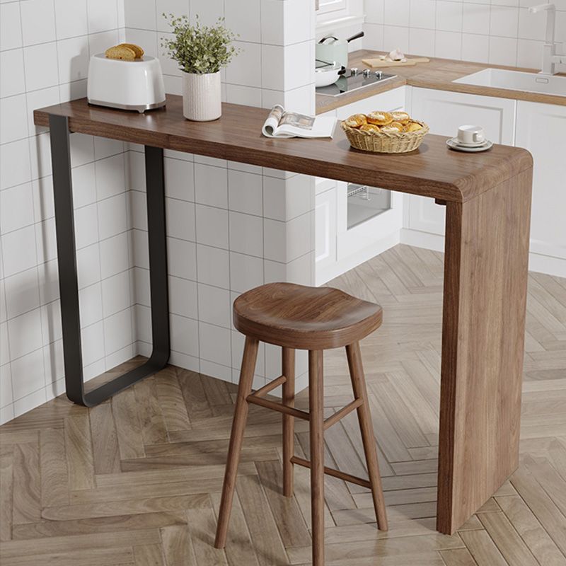 Indoor Contemporary Bar Dining Table Rectangle Wood Counter Table