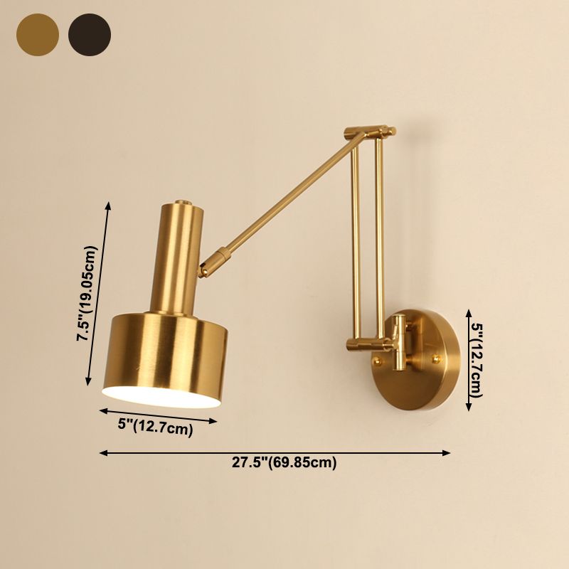 Metal Geometric Swing Arm Wall Lighting Modern 1-Light Wall Mounted Light Fixture