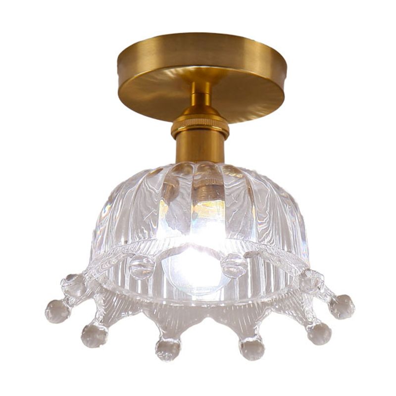 Modern Ceiling Mount Light 1-Light Ceiling Light with Glass Shade for Bedroom