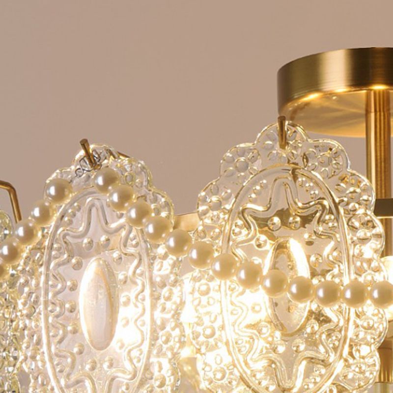 Contemporary Ceiling Light Creative Flush Mount Ceiling Light Fixture with Glass Shade