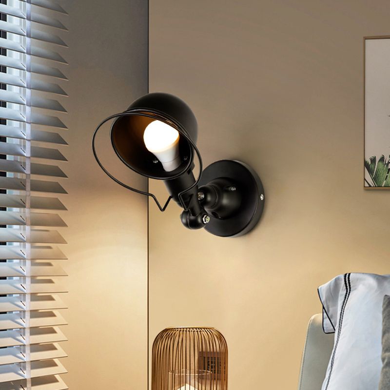 Modern Wall Sconce Dome Shape Wall Light with Metal Shade for Living Room