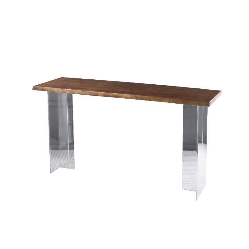 Contemporary Style Solid Wood Top Dining Table with Acrylic Base