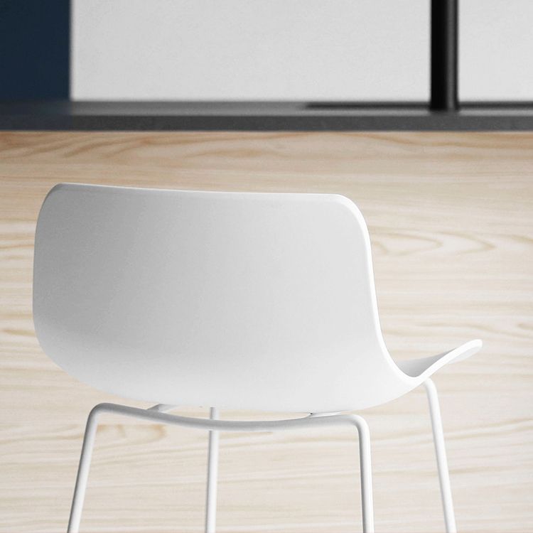 Contemporary Plastic Barstool Bristol Bar Stool With Metal Legs and Low Back