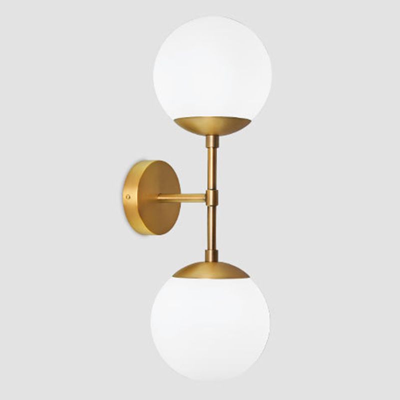 Moderner minimalistischer Stil Doppelkugel Leuchte Leuchte Glas 2 Lichter Wandleuchten