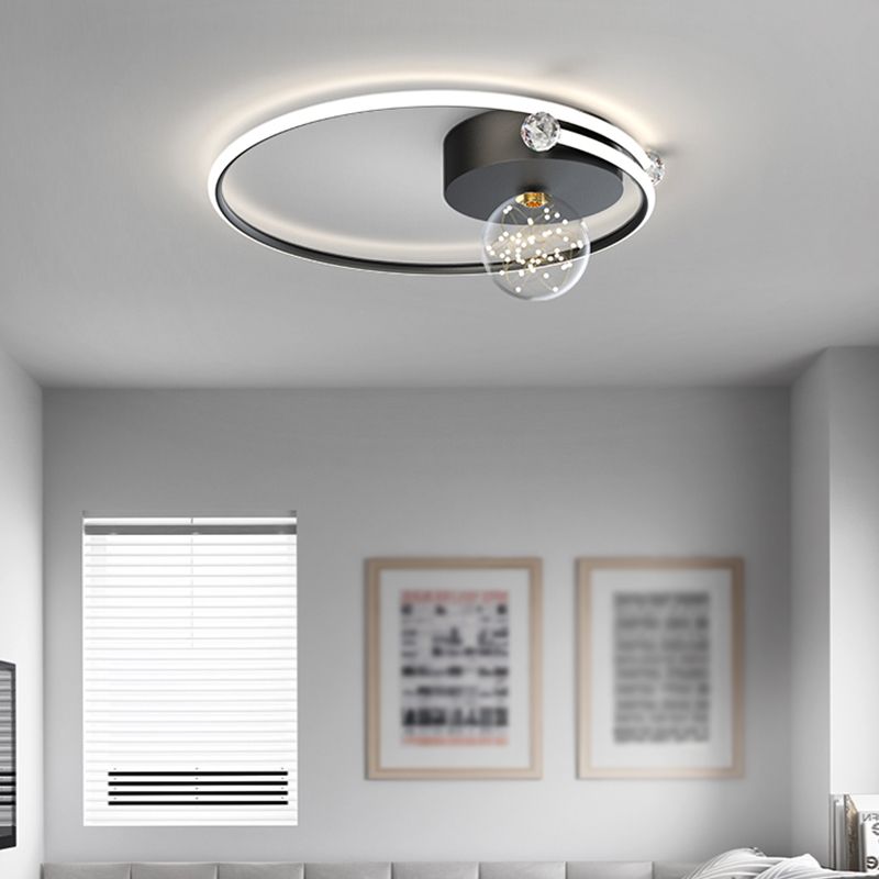 Plafonnier LED noir de style moderne, plafonnier pour chambre à coucher