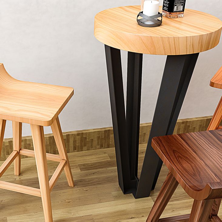 Modern Armless Backrest Counter Stool Wood Cafe Bar Stool with Seat and Pedal