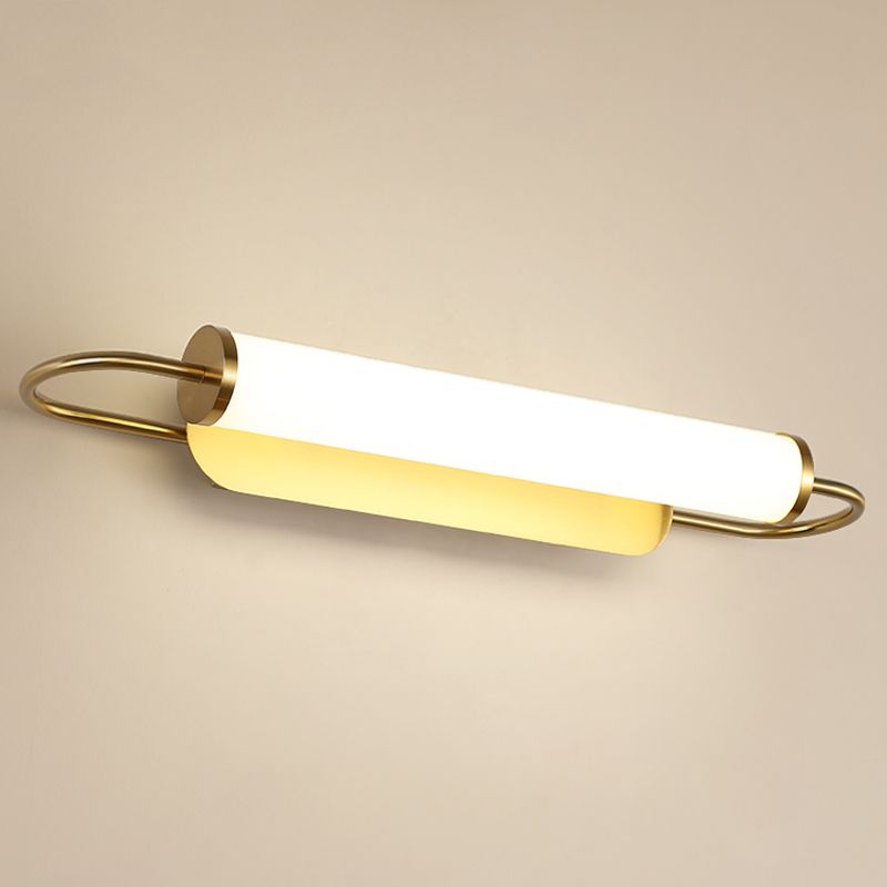Iluminación de pared de medio cilindro de metal Mirror moderno 1 Luz de pared de luz Luz de luz en latón