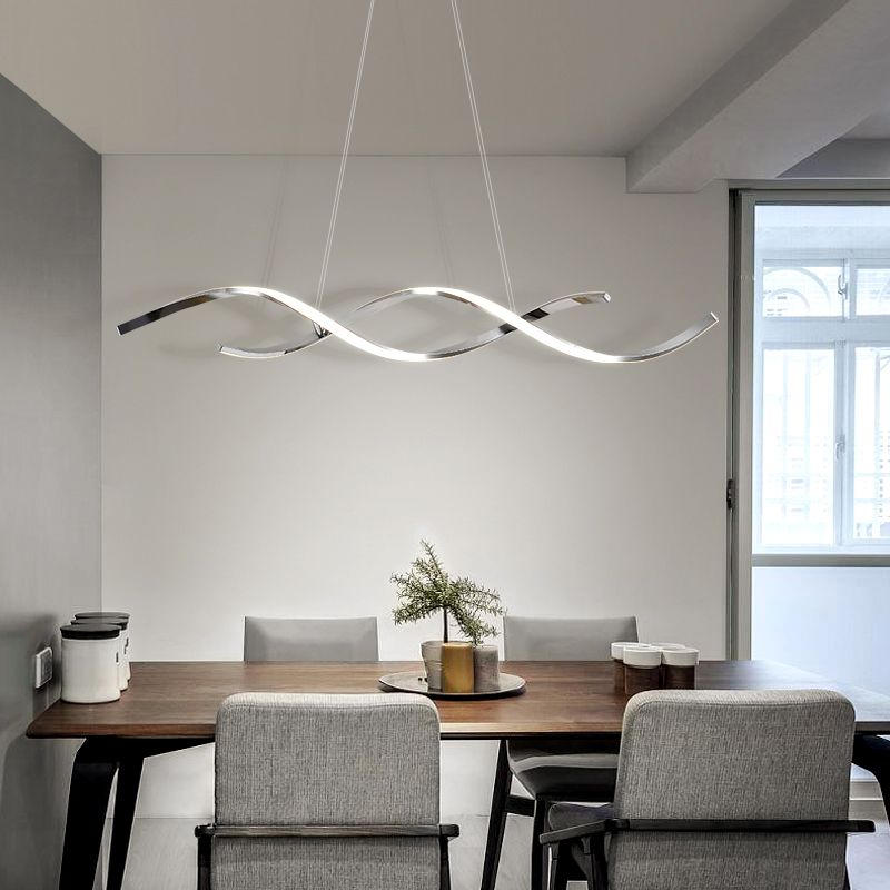 Metal Hanging Pendant Lights Contemporary Linear Hanging Lamps for Dining Room