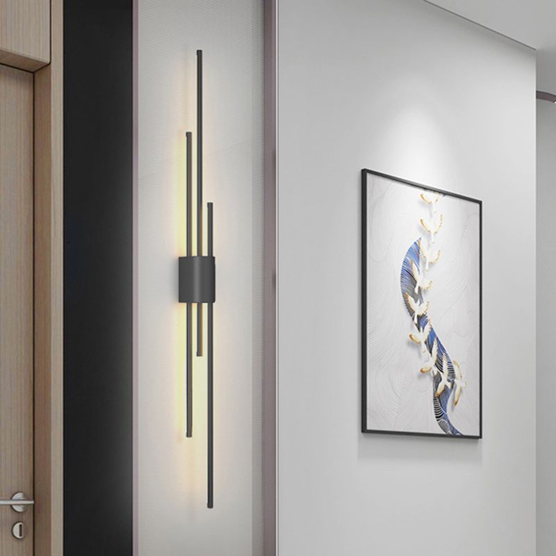 Metal Multi Lights Wall Mount Lighting Linear Modern Style Sconce Light Fixtures