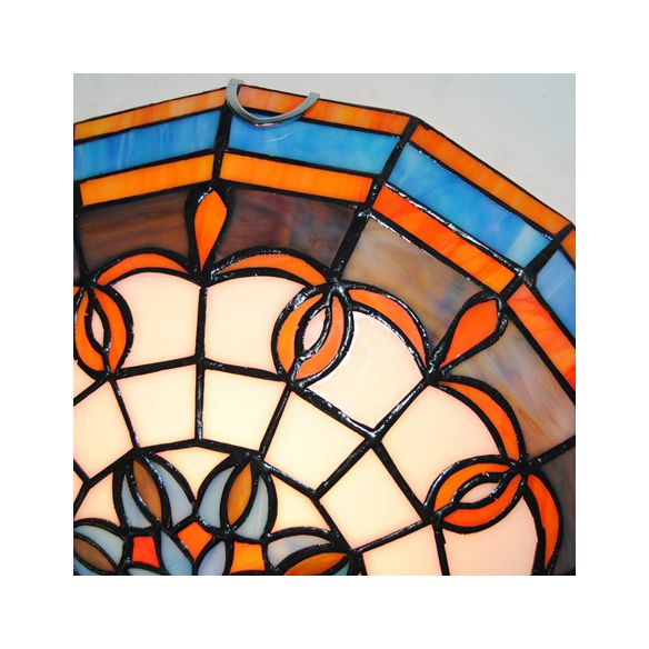 Lampada da soffitto a incasso in vetro colorato barocco blu/giallo per soggiorno