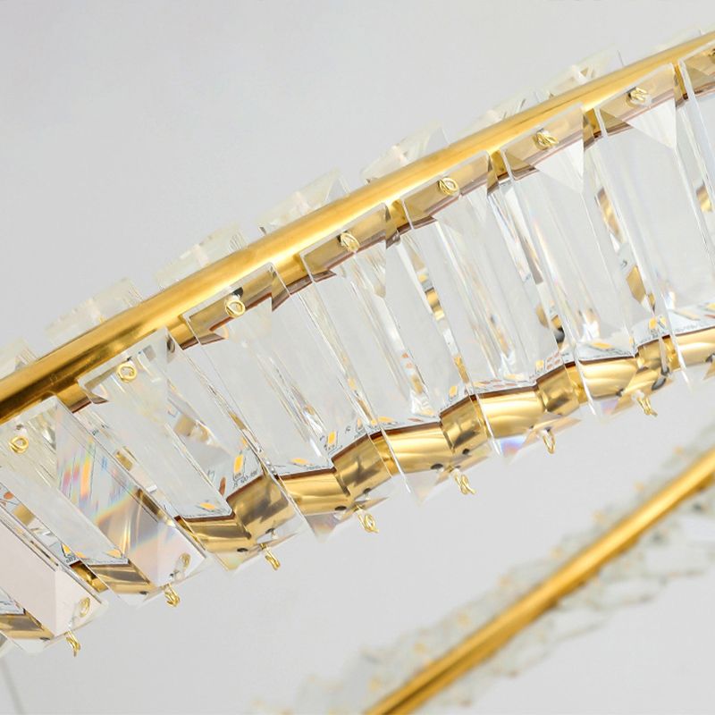 Ultramoderne ring LED Kroonluchter Lamp Crystal Suspension Pendant Light voor restaurant