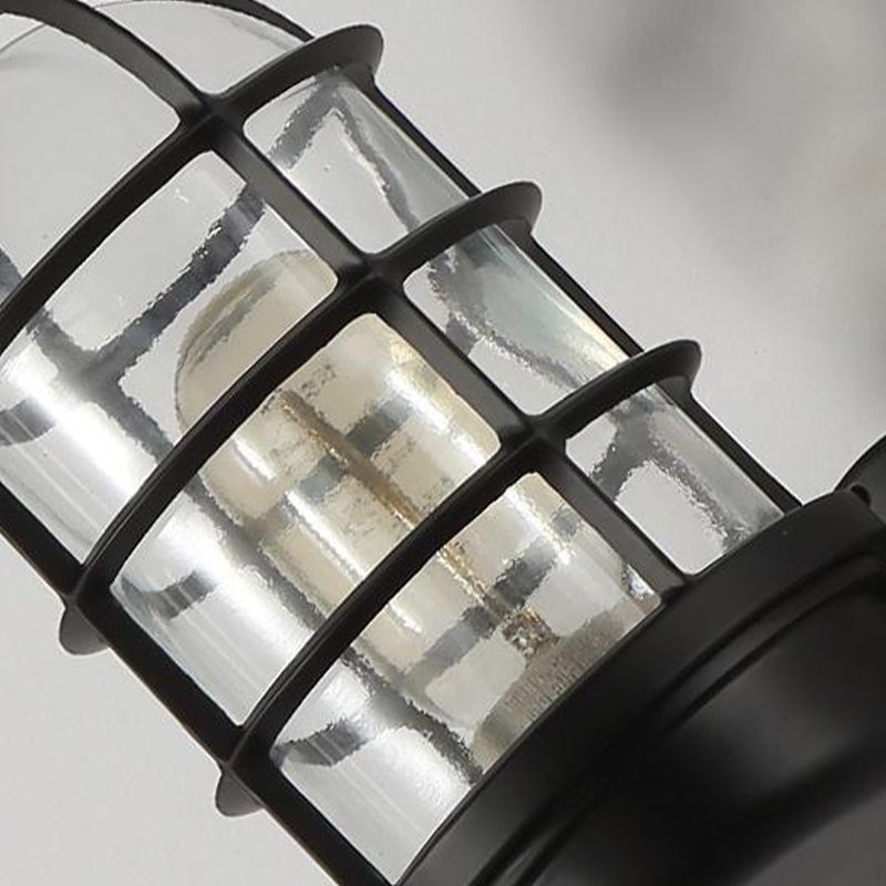 Glass Shaded Lighting Industrial Metallic Wall Light for Foyer