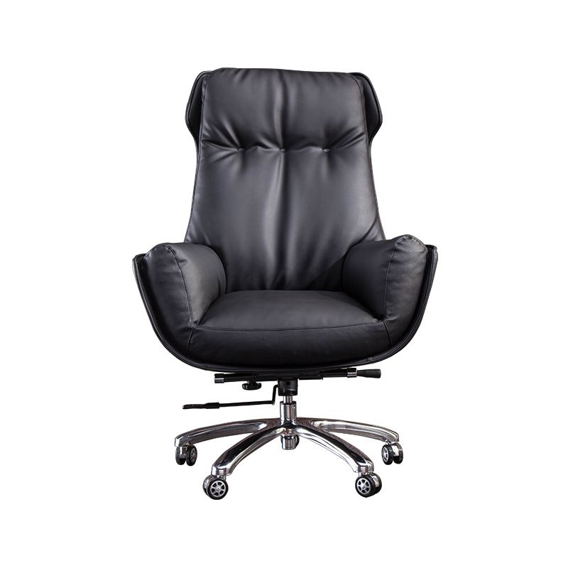 High Back Armless Managers Chair Modern Faux Leather Executive Chair