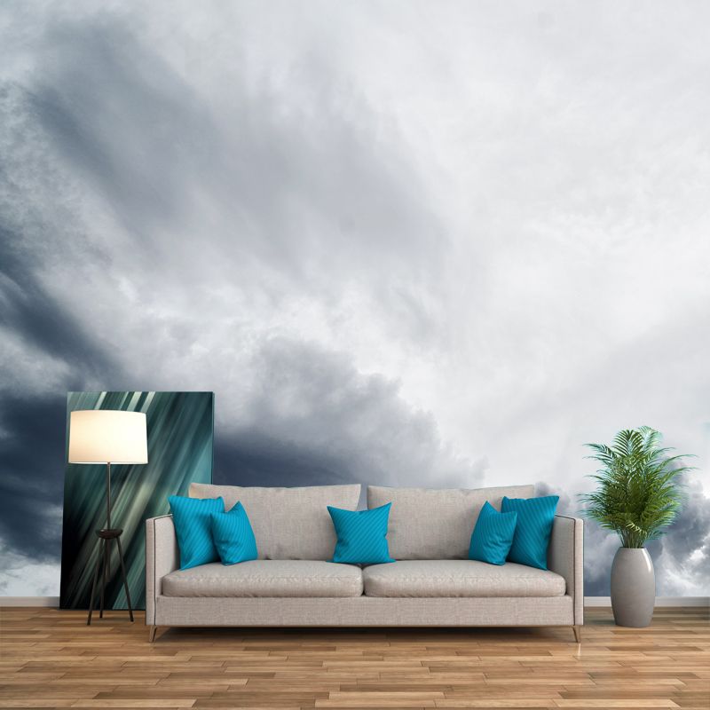 Environmental Clouds Wall Mural Stain Resistant Living Room Photography Wall Mural