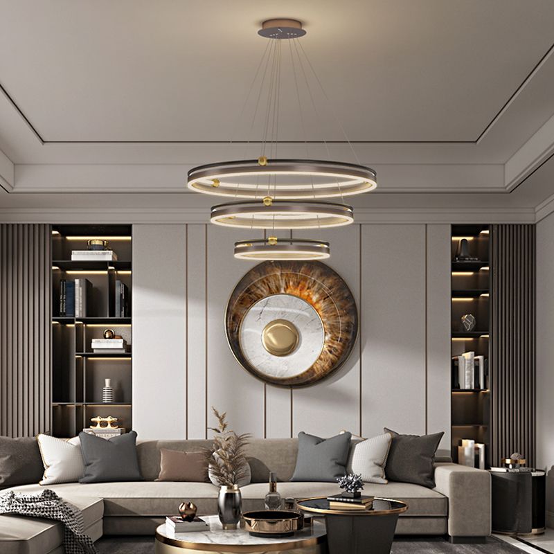 Modern Aluminum Chandelier Multi-Layer LED Chandelier Pendant Lamps for Living Room