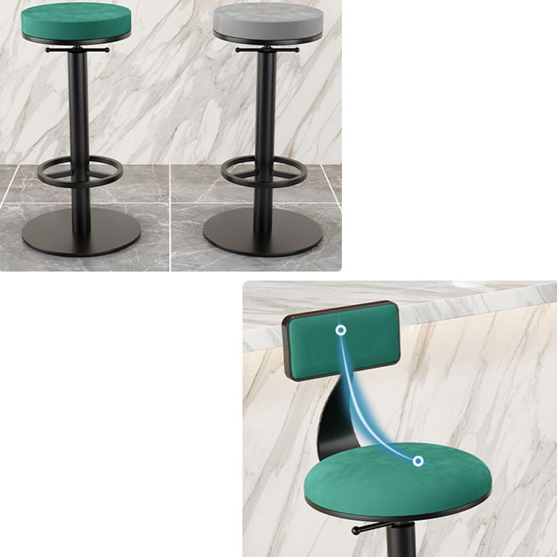 Modern Adjustable Height Bar Stools Matte Finish Indoor Stools