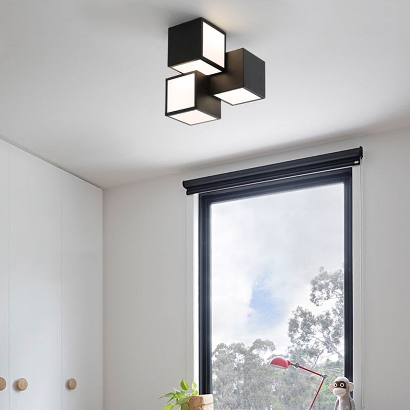 Plafonnier géométrique en métal plafonnier LED contemporain