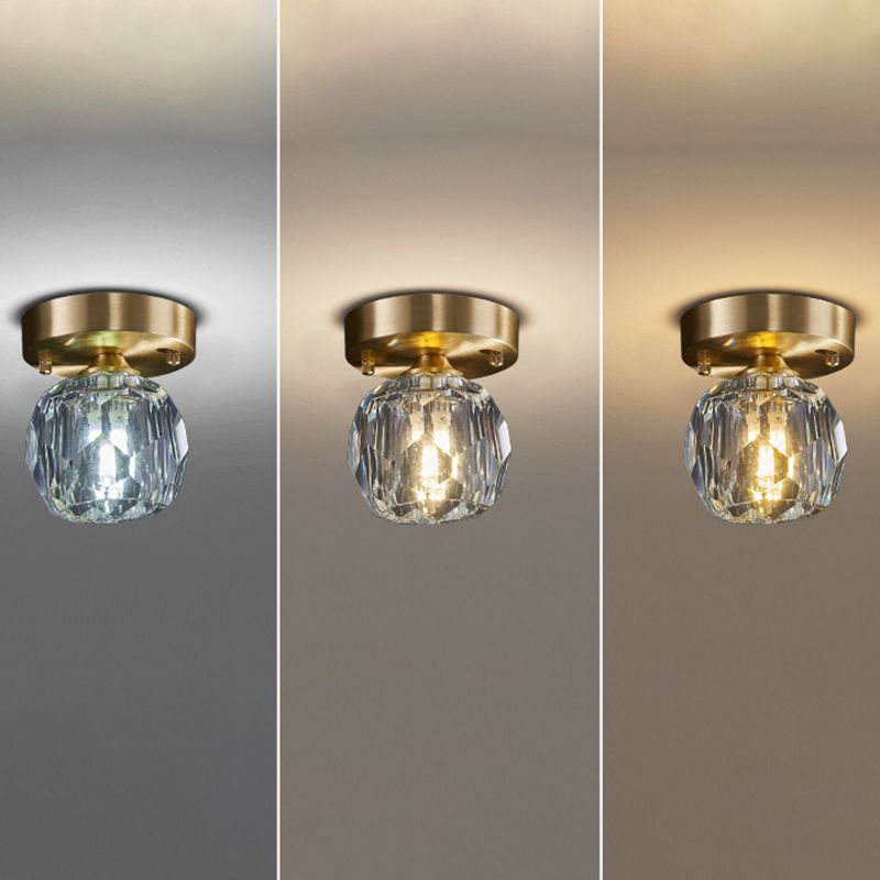 Globe Crystal cerca de la iluminación del techo Accesorio montado en el techo de estilo minimalista