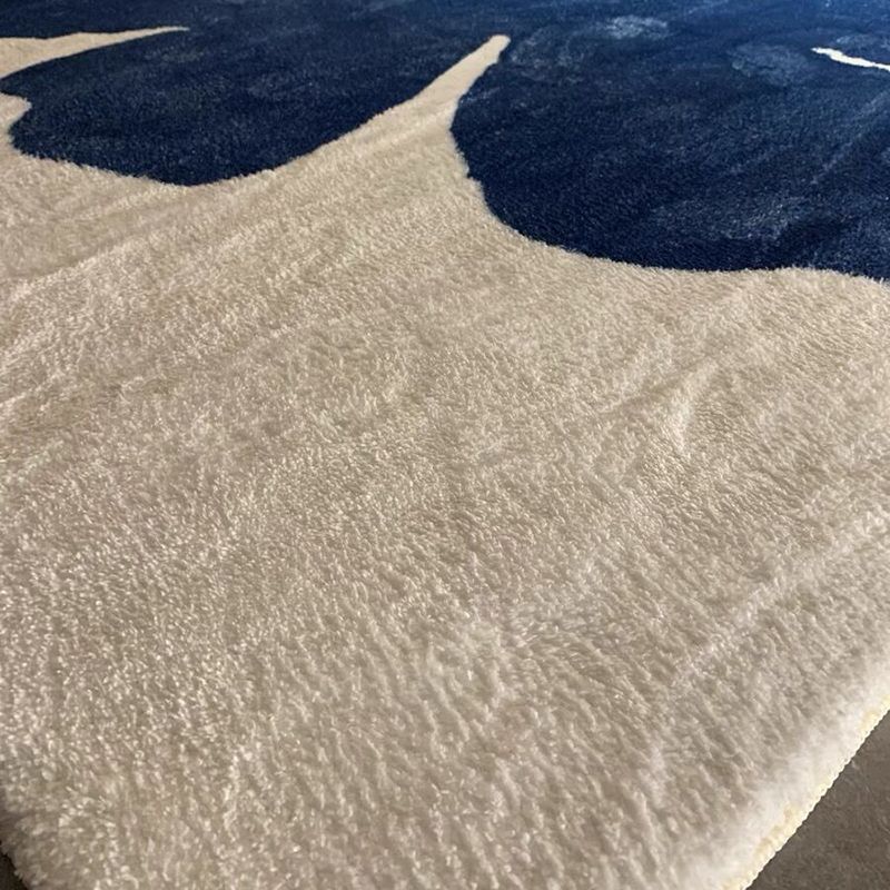 Flower Pattern Soft Rug Rectangle Polyester Loom Rug for Bedroom