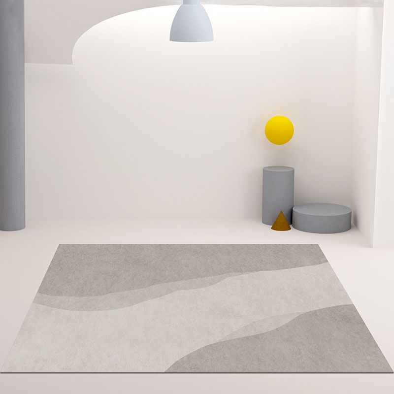 Gray Tone Nordic Area Carpet Polyester Color Blooming Indoor Rug Easy Care Carpet for Living Room