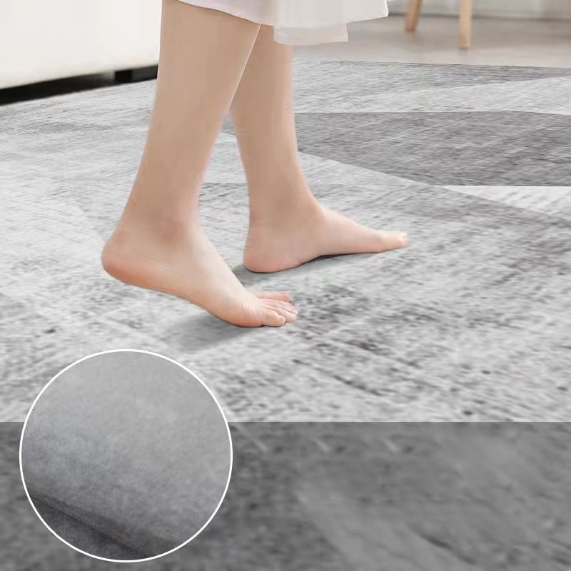 Rapis moderne Black MODER POLYESTER Tapis lavable pour le salon