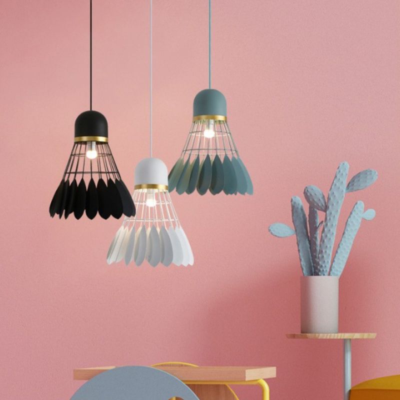 Modern Macaron Badminton Hanging Pendnant Lamp Metal Hanging Pendant Lights for Restaurant