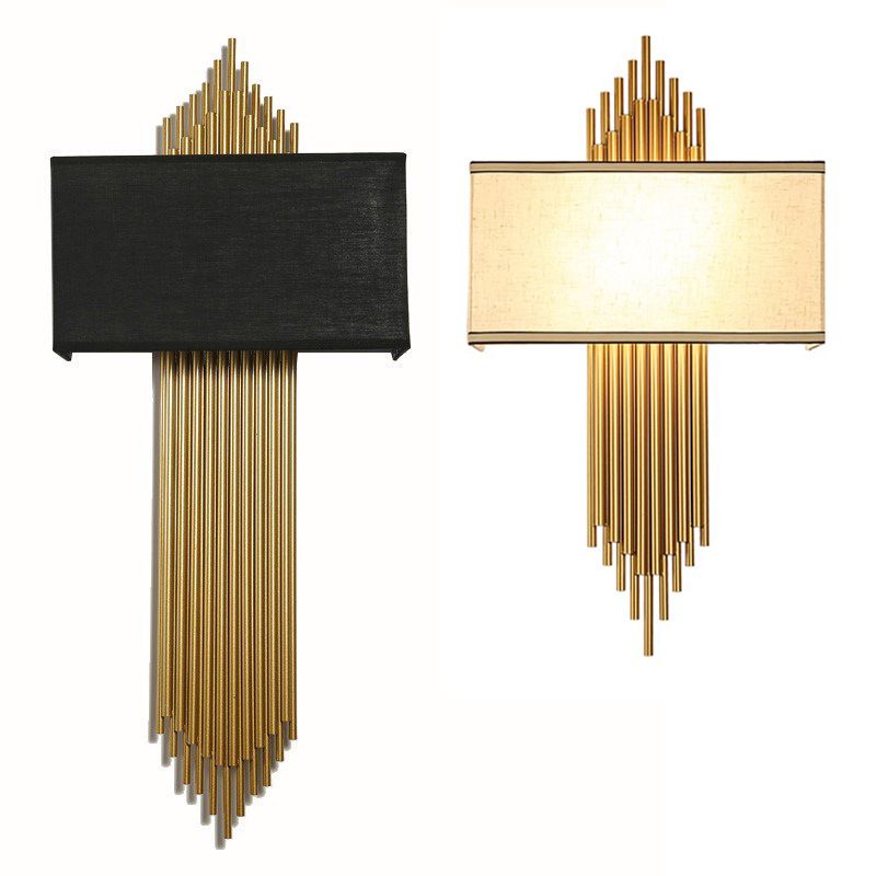 Postmodern Metal Wall Sconce Two Blub Wall Mounted Light Fixture for Bedroom