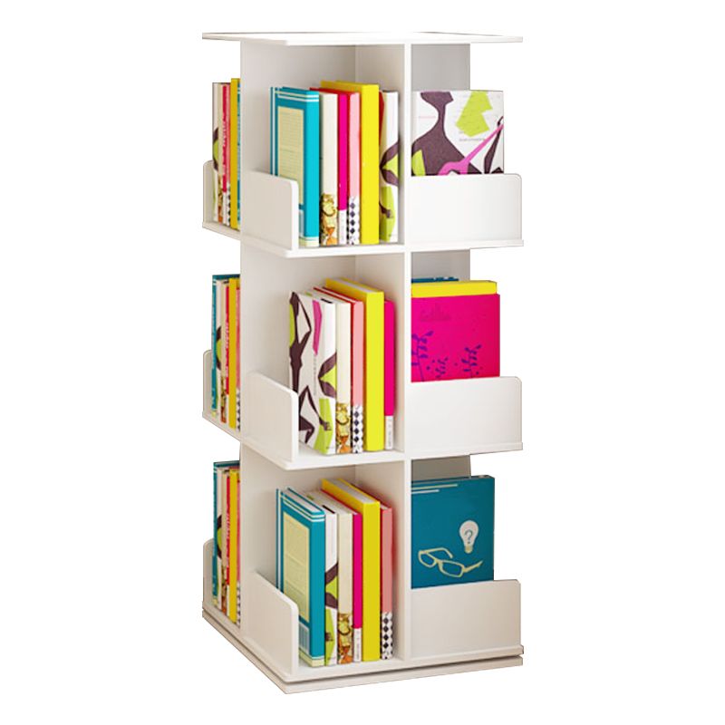Modern Manufactured Wood Bookcase White Closed Bookshelf for Living Room